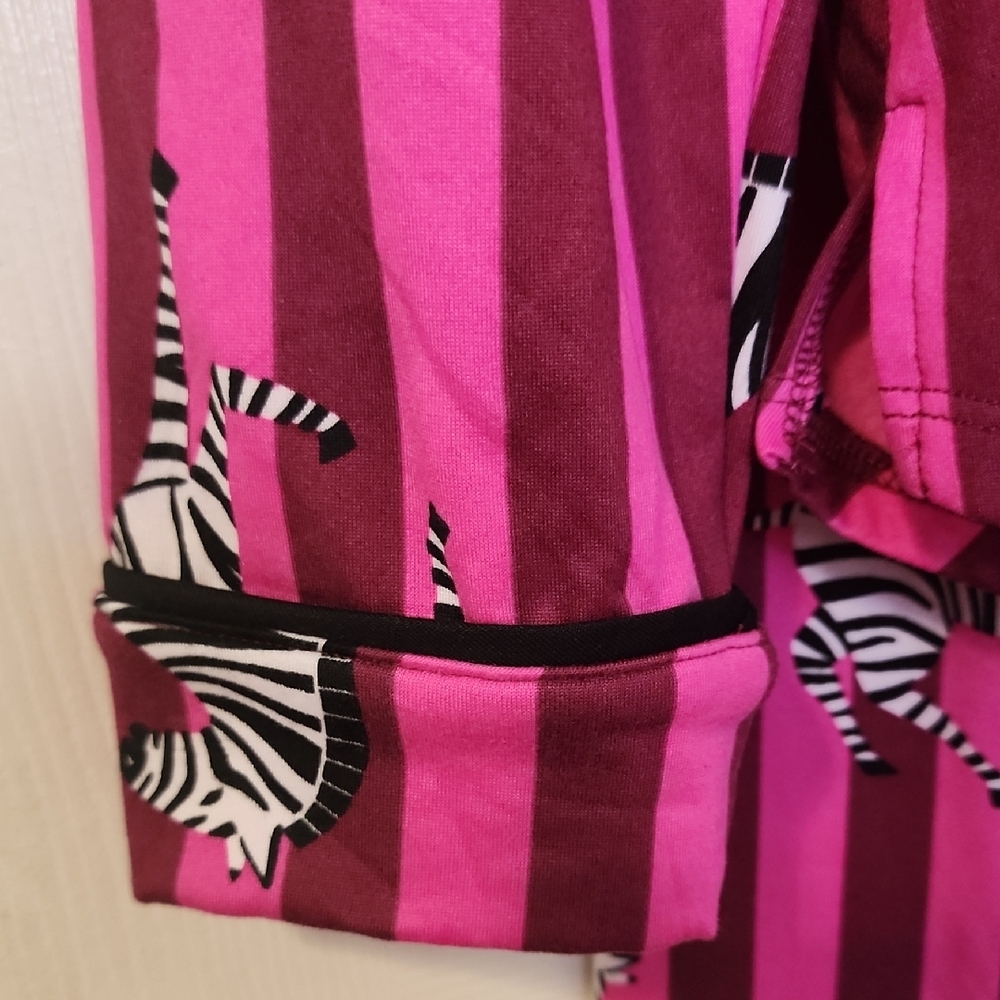 Vibrant Pink Zebra Print Women's Pajama Set - Picture 5 of 6